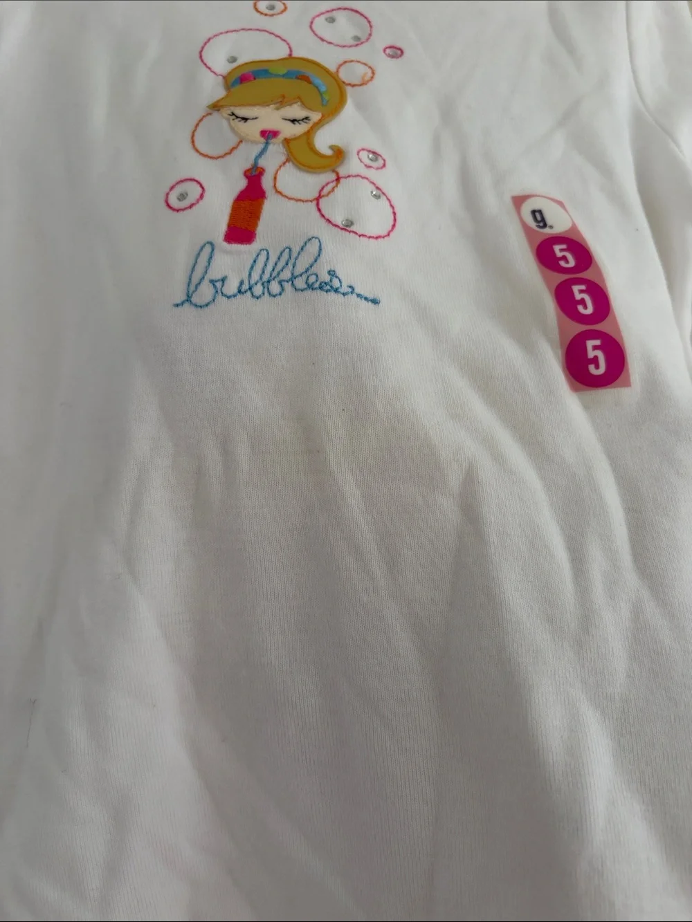 NWT Vintage Y2K Gymboree Girls Set Size 5 Bubbles Top & Embellished Flare Jeans